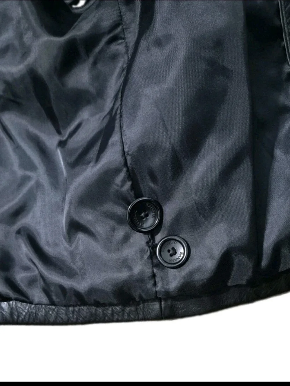 Banana Republic Men's Double-Breasted Leather Pea Coat in Black Size M.